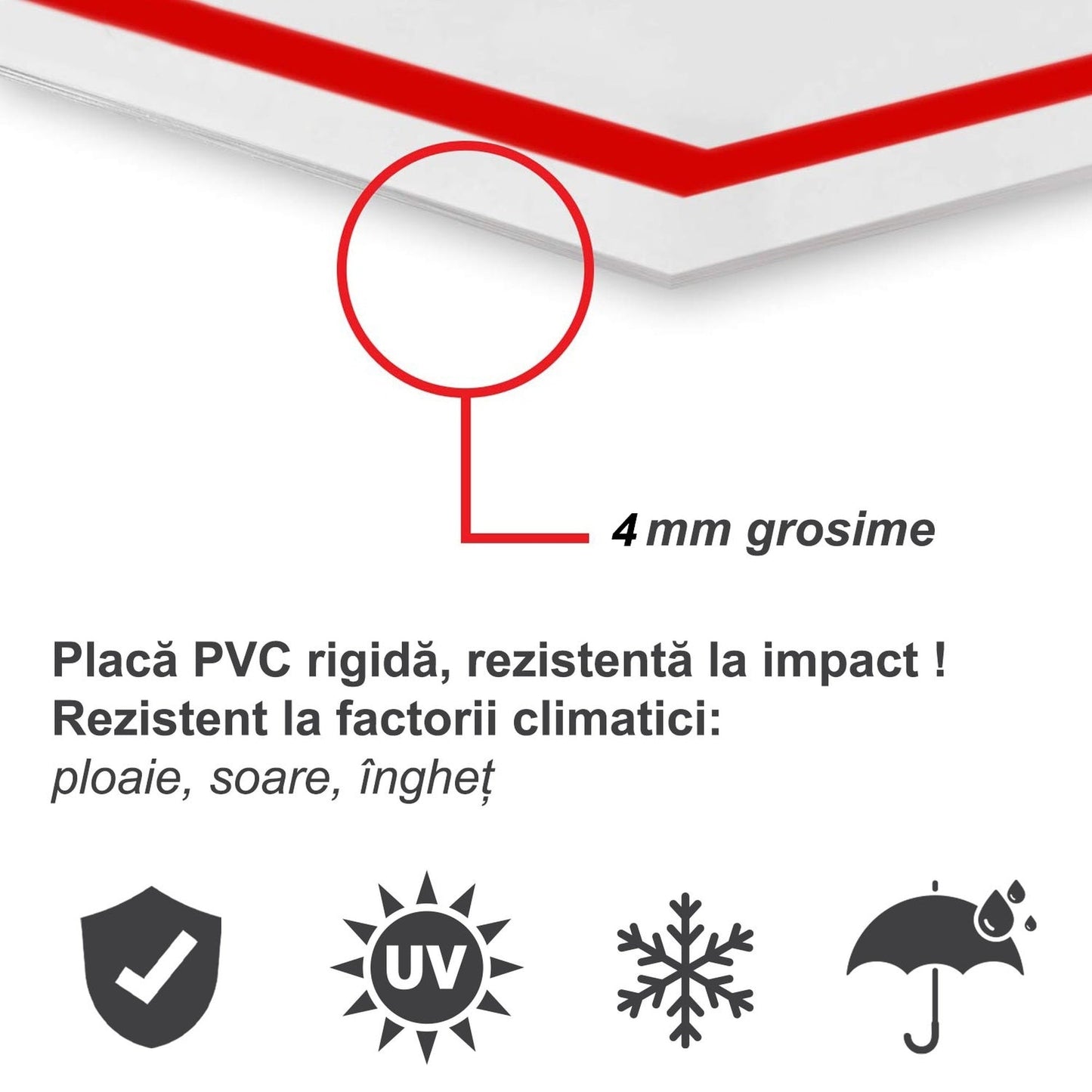 Indicator cu instrucțiuni pentru stingătorul cu apă, PVC rigid 4 mm, 20 x 40 cm, Alb